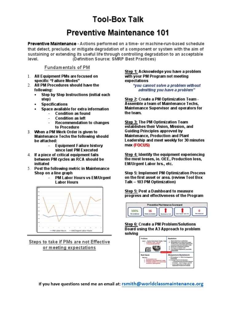 Tool Box Talk Preventive Maintenance 101 PDF Systems Science