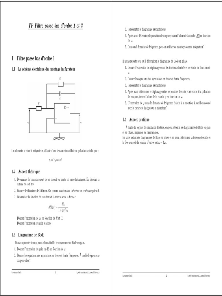 TP Filtre Passe Bas | PDF