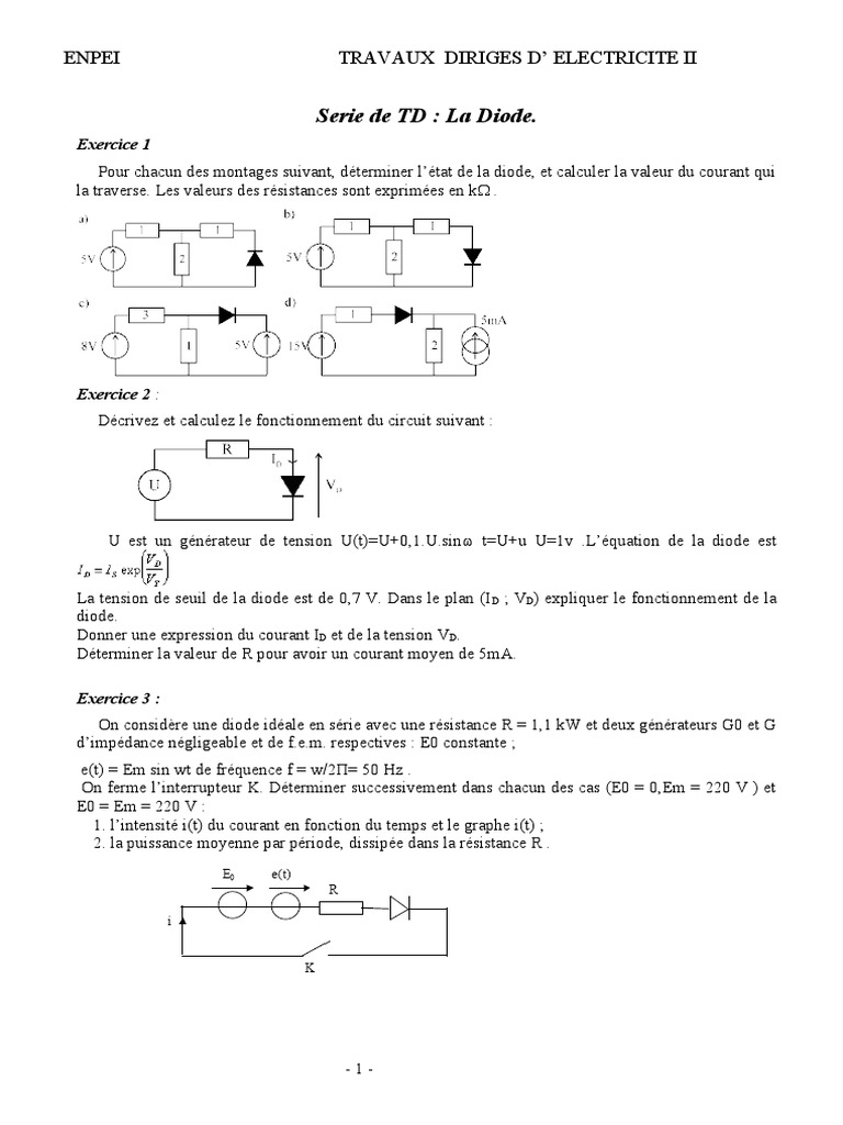Diodes et Pont de Graetz en Électricité PDF Redresseur Ingénierie — free download