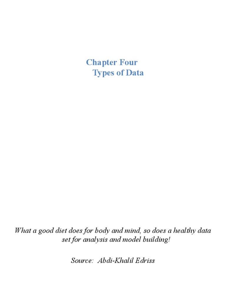 Chapter Four Types of Data | PDF | Level Of Measurement | Survey ...