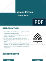 Business Ethics - Group 6 - Satyam Computers