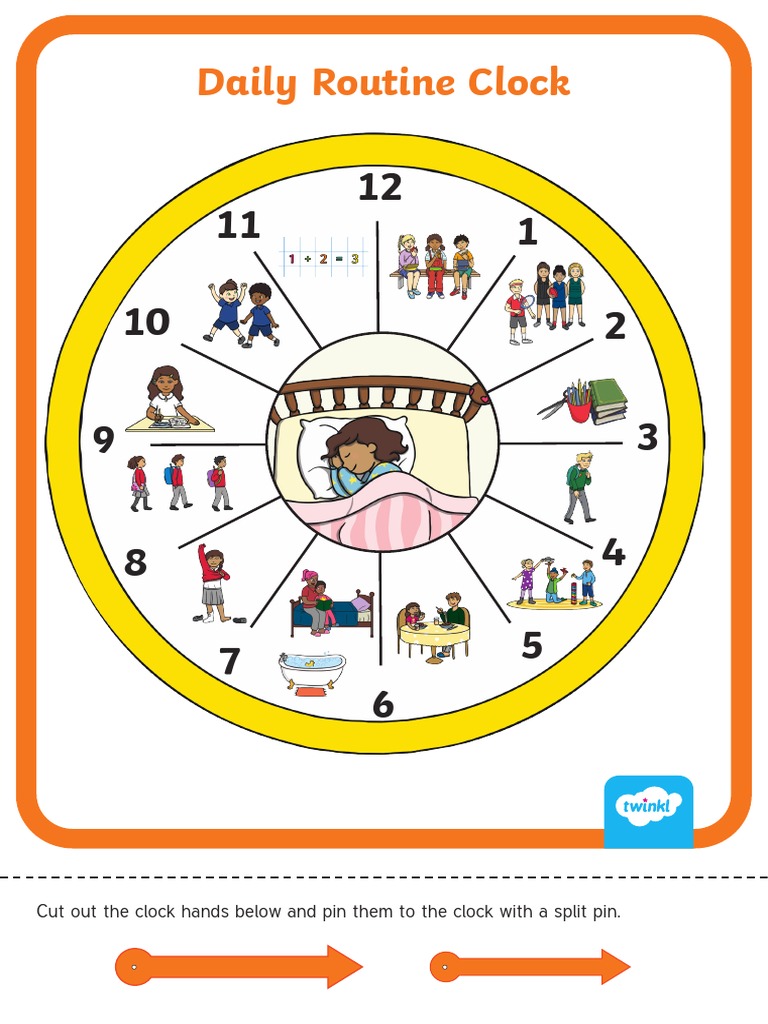 T e 729 Daily Routine Clock A4 Display Poster - Ver - 3 | PDF