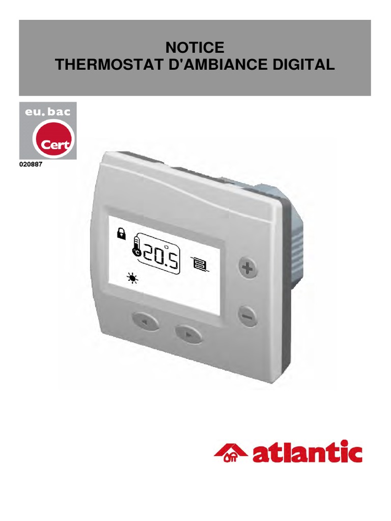 Notice Thermostat Ambiance Atlantic PDF Température — free download
