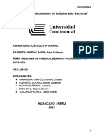 Resumen de Integral Definida - Volúmenes Por Rotación