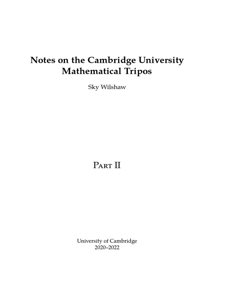 Cambridge Maths Course Notes 2020-2022 | PDF | Measure (Mathematics ...