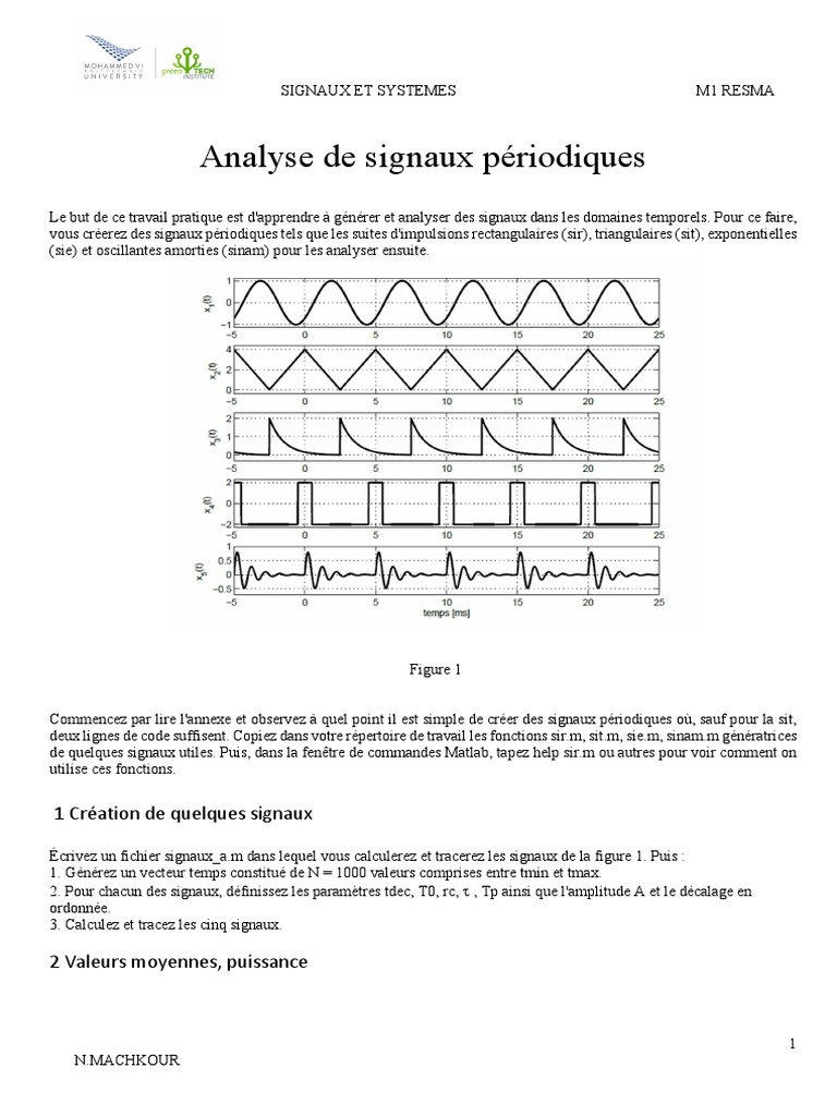 Analyse de signaux périodiques avec Matlab | PDF | Mathématiques