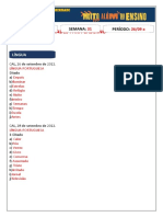 Registro de atividades de Português e Matemática da 1a série