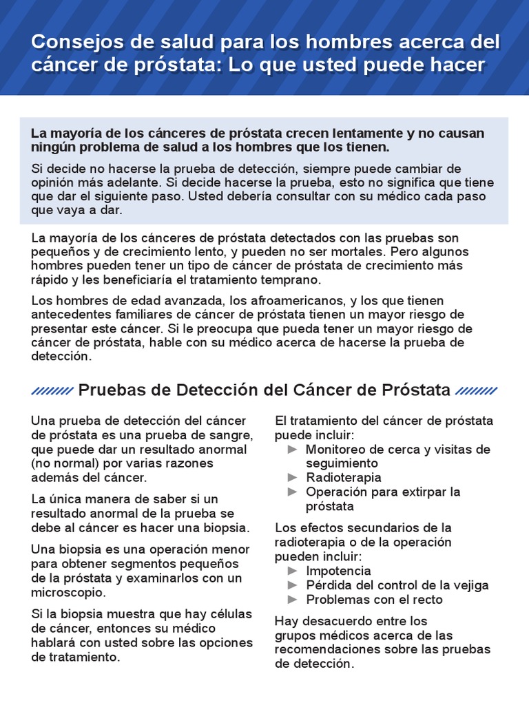 Prostate Health Tips | Descargar gratis PDF | Cancer de prostata | Cáncer