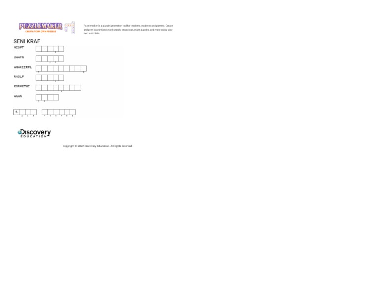 Double Puzzle Puzzle Discovery Education Puzzlemaker PDF