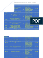 GEC Language Translation Training Schedule