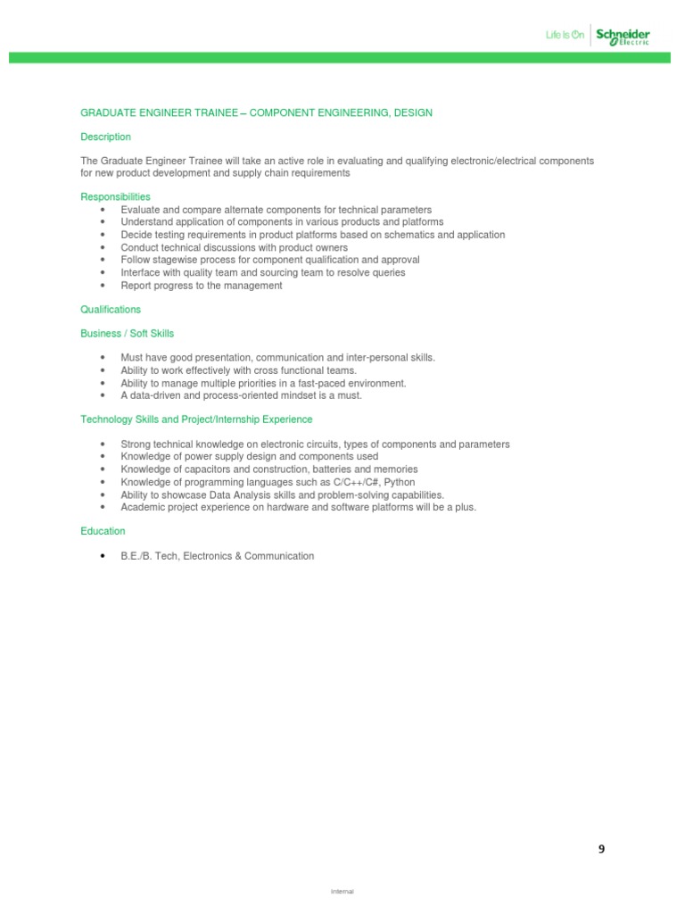 Fte E A Job Description Pdf Electronics Design
