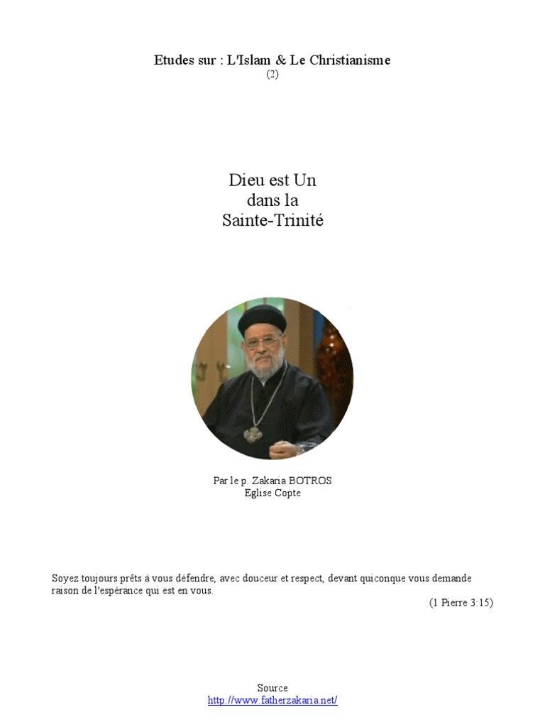 Dieu Est Un Dans La Sainte Trinité | PDF | Saint-Esprit | Trinité