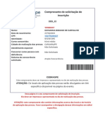 Comprovante inscrição prova Nível médio Caruaru PE