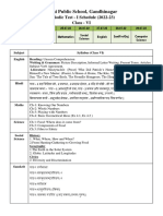 Delhi Public School, Gandhinagar: Periodic Test - I Schedule (2022-23) Class - VI
