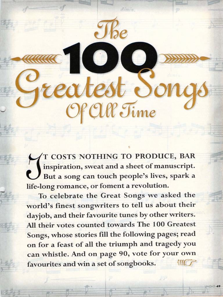 Mojo - 100 Greatest Songs of All Time (2000, #81) | PDF