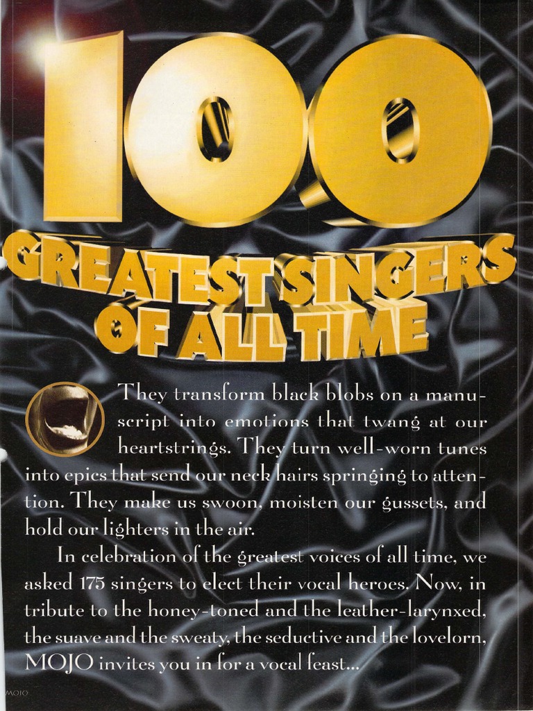 Mojo - 100 Greatest Singers of All Time (1998-10) | PDF | Singing