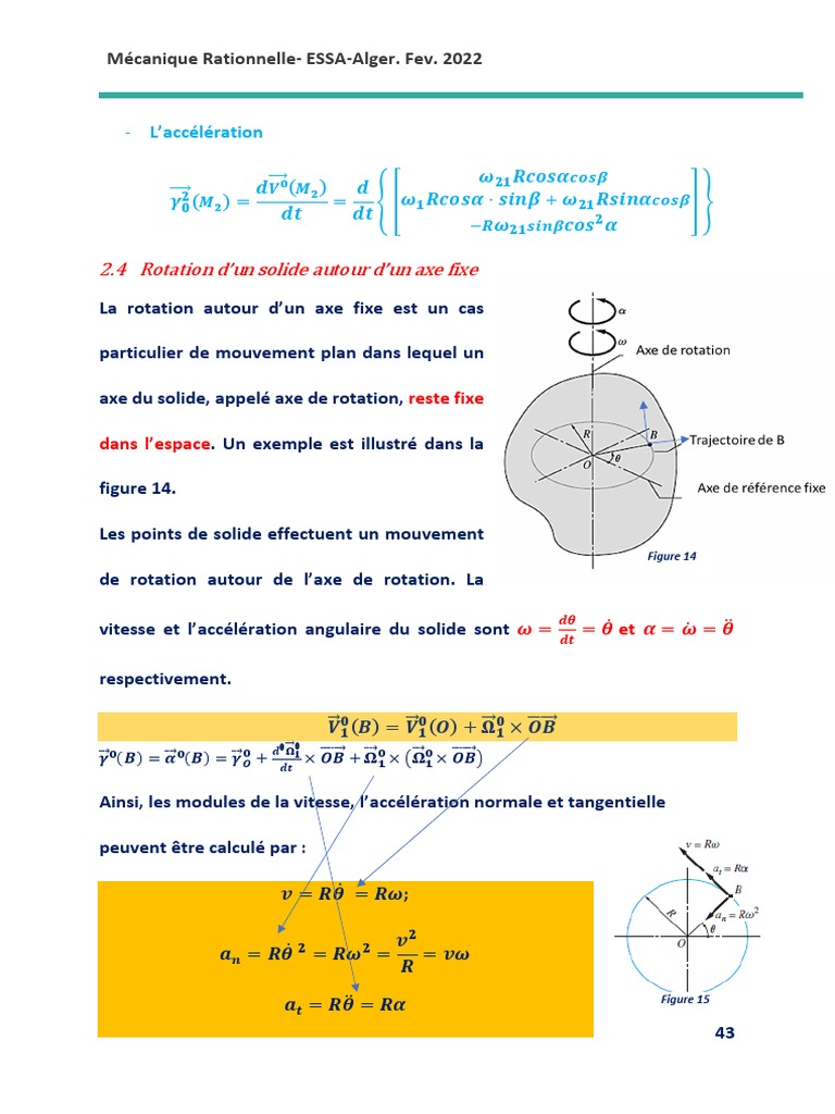 Accélérations en mouvement de rotation | PDF | Rotation | Mouvement de ...