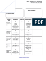 Station 3 Neurology MRCP PACES Mark Sheet