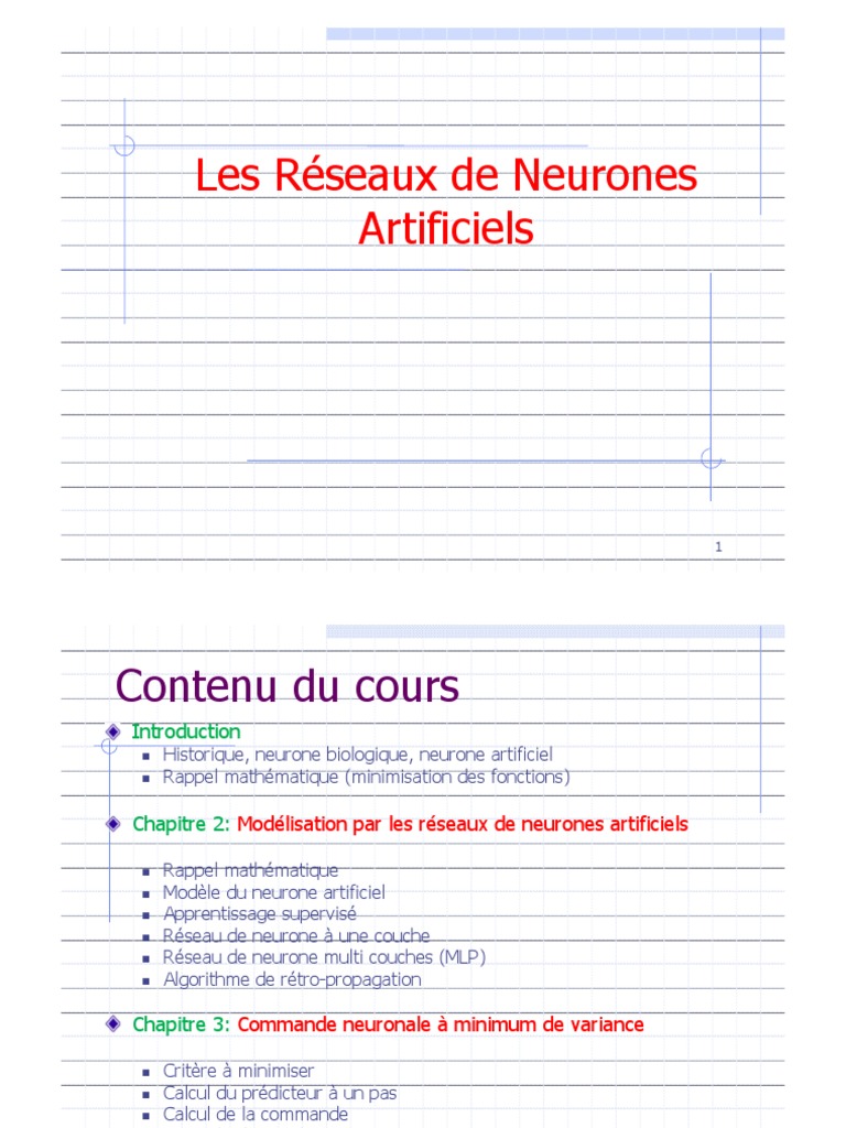 Cours sur les Réseaux de Neurones | PDF | Réseau de neurones ...
