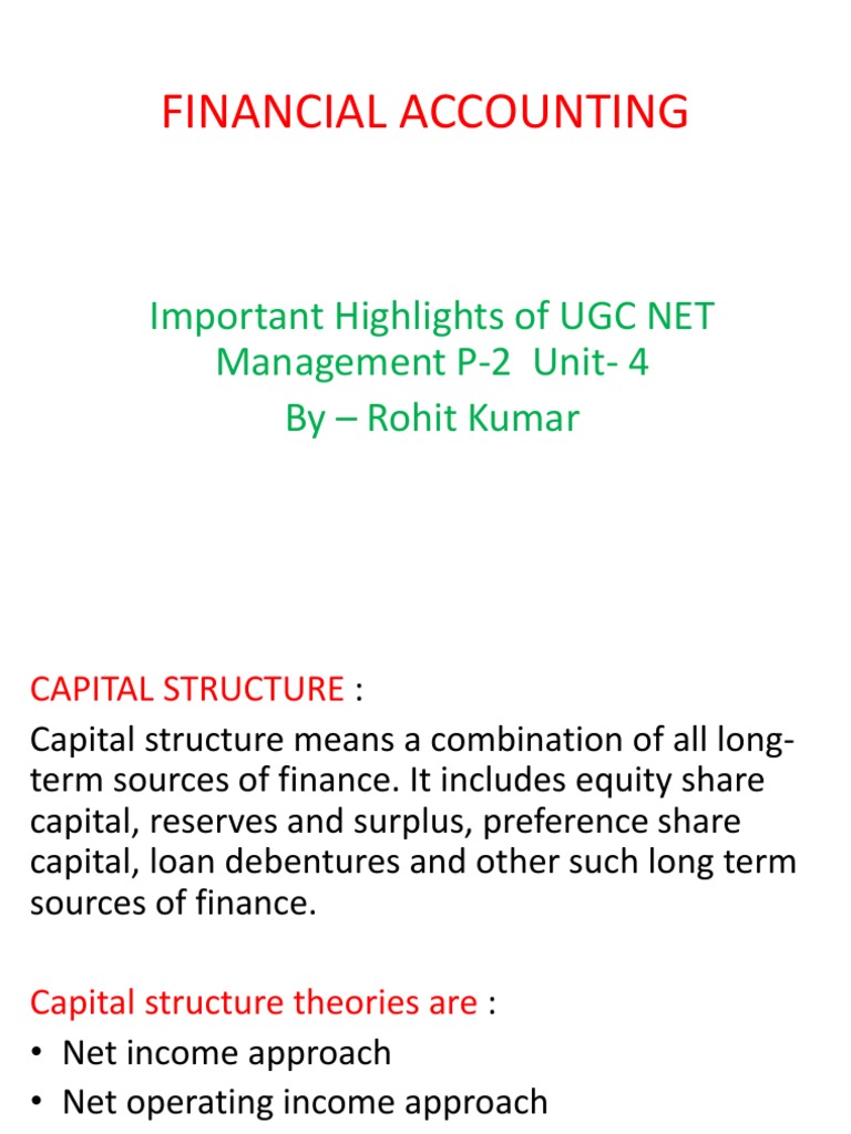 An InDepth Examination of Key Financial Concepts Related to Capital