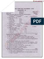 Aspirants AS101119 11th Biology 2nd Mid Term Exam 2019 Original Question Paper With Answer Key SVB English Medium