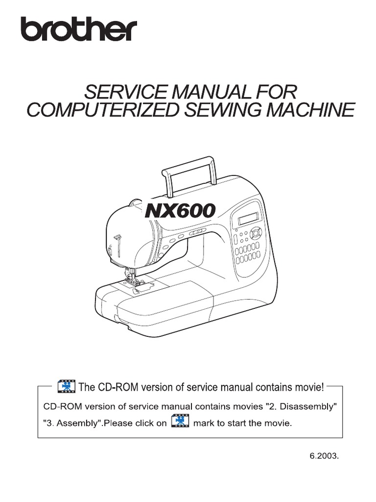 Service Manual Brother nx600 PDF Sewing Machine Printed Circuit Board