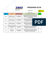 Programa de mantenimiento vehículos construcción