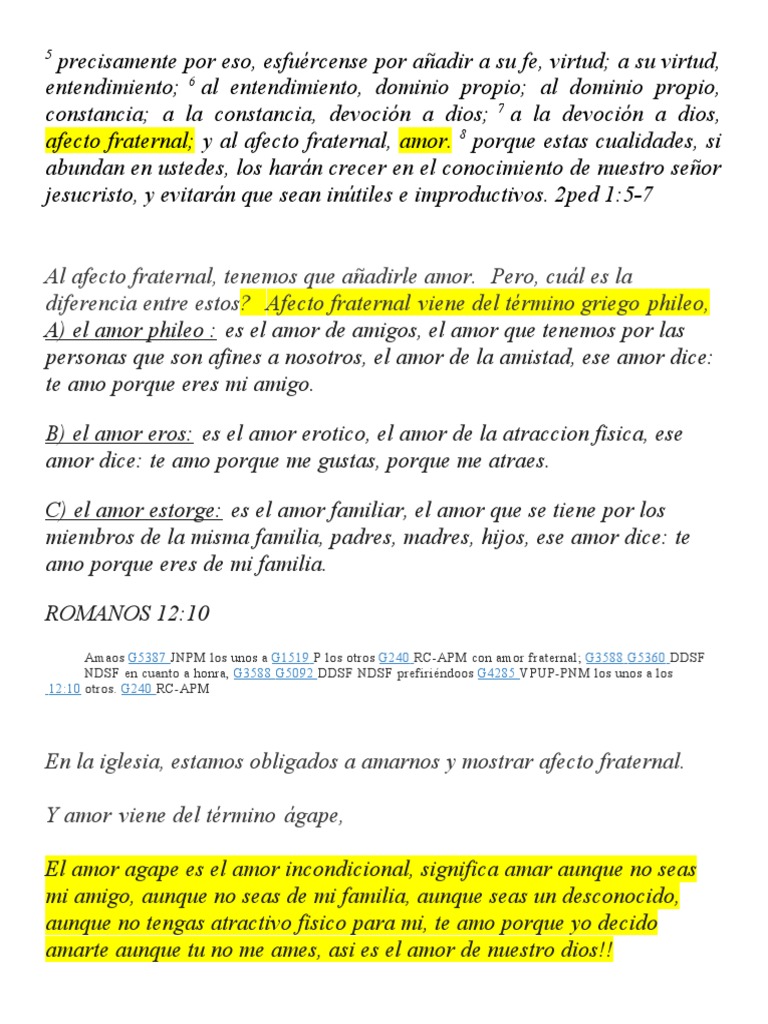 Amor Agape De Dios Pdf Amor Jesús