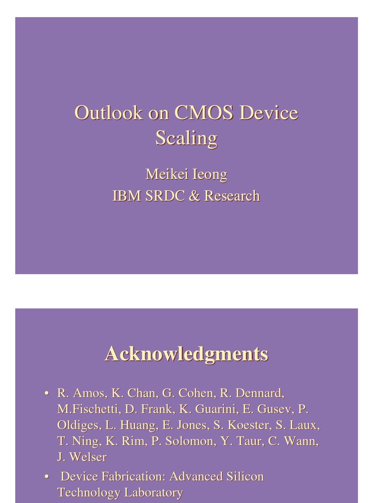 Outlook On CMOS Device Scaling | PDF | Field Effect Transistor | Cmos