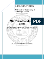 Mid Term Handouts 2020, HS-101 Islamic Studies, Muhammad Rashid Awan