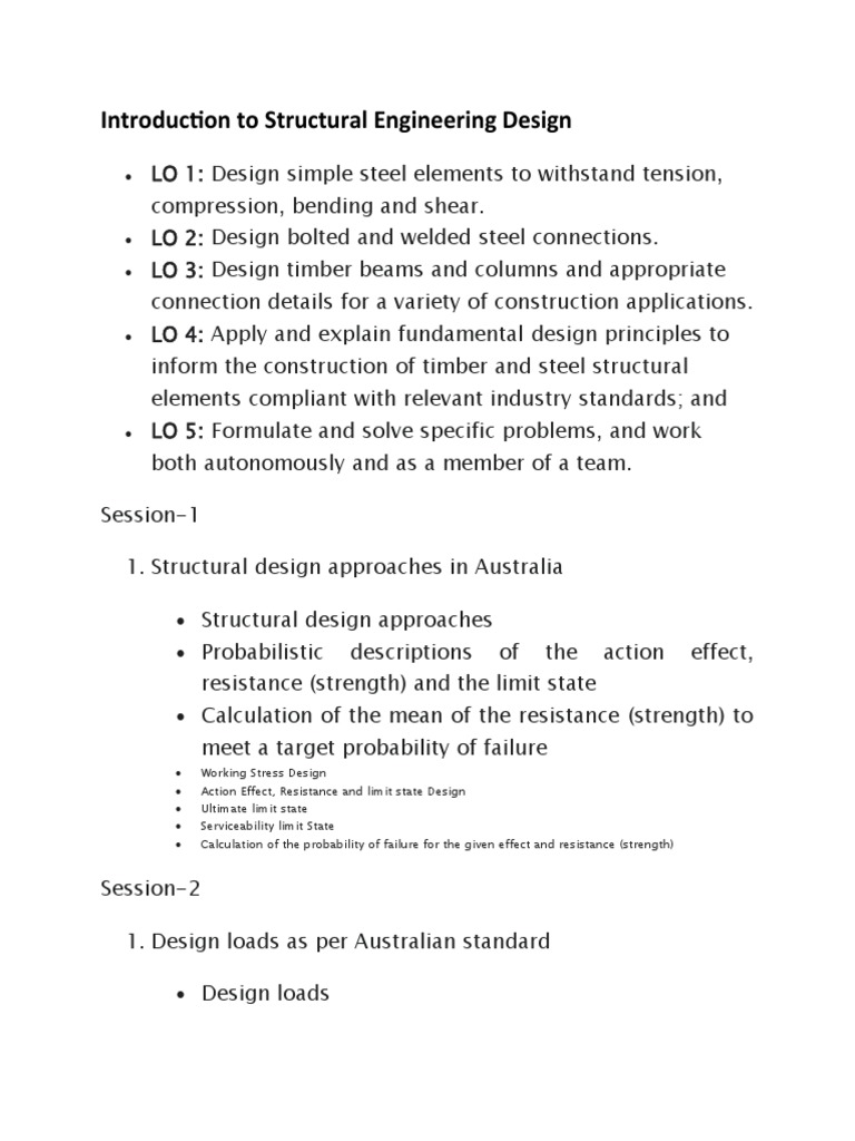 Structural Engineering Design Basics | PDF | Beam (Structure ...