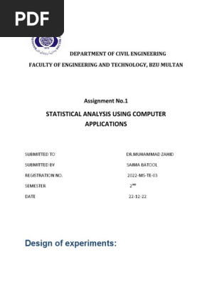Design of experiments