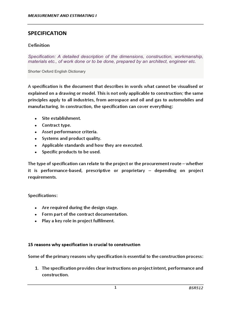 WHAT DOES SPECIFICATION MEAN visual data 3