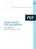 NCERT notes on population distribution, density, growth and composition in India