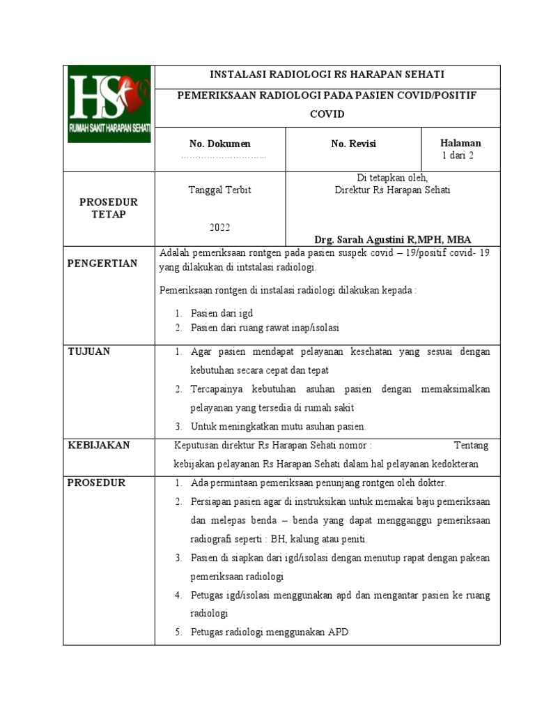 INSTALASI RADIOLOGI, Sehati | PDF