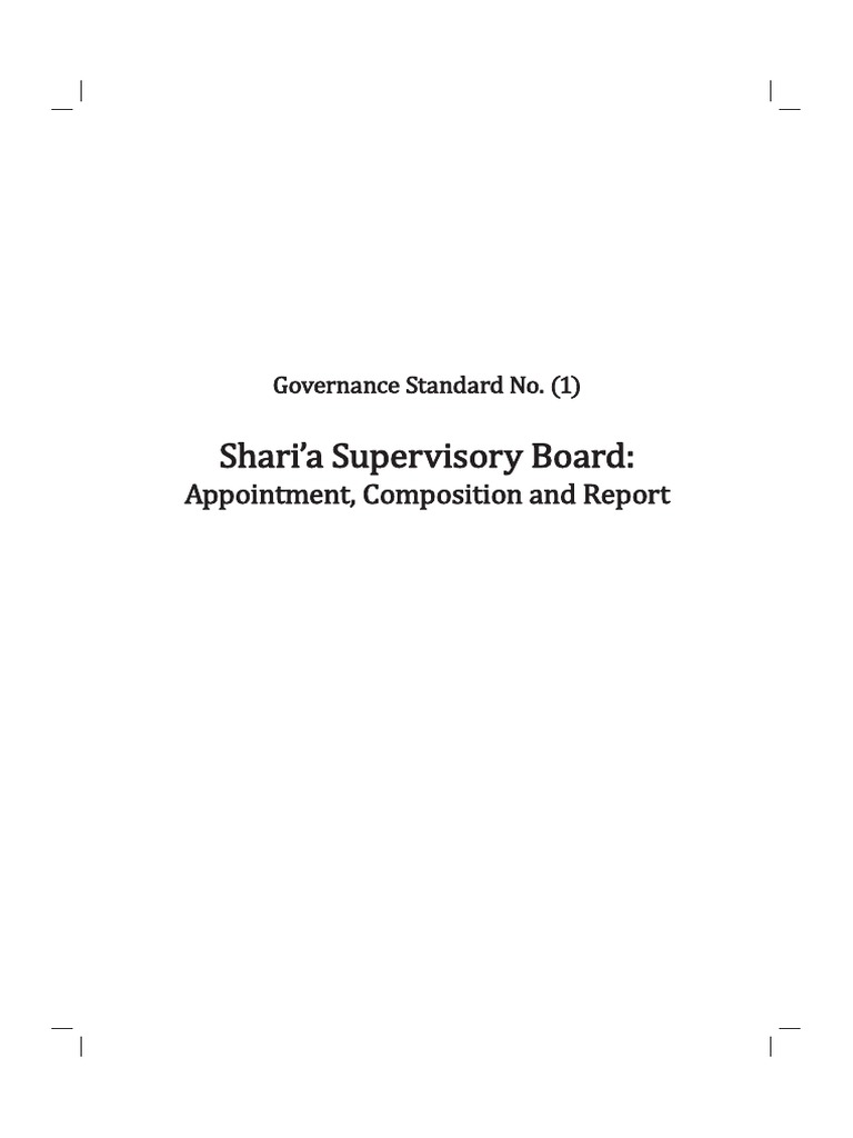 AAOIFI Governance Standards 113 Including GN For GS 13 PDF