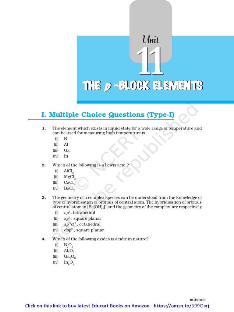 The P Block Elements Pdf Silicon Hydroxide