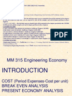MM 315 Engineering Economy 2021-22 Fall - 1. Introduction