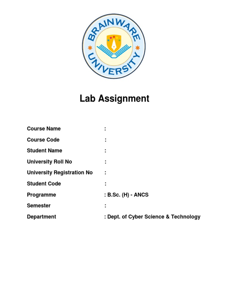 Cover Page - LAB Assignment | PDF