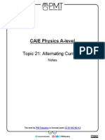 Notes - Topic 21 Alternating Currents - CAIE Physics A-Level