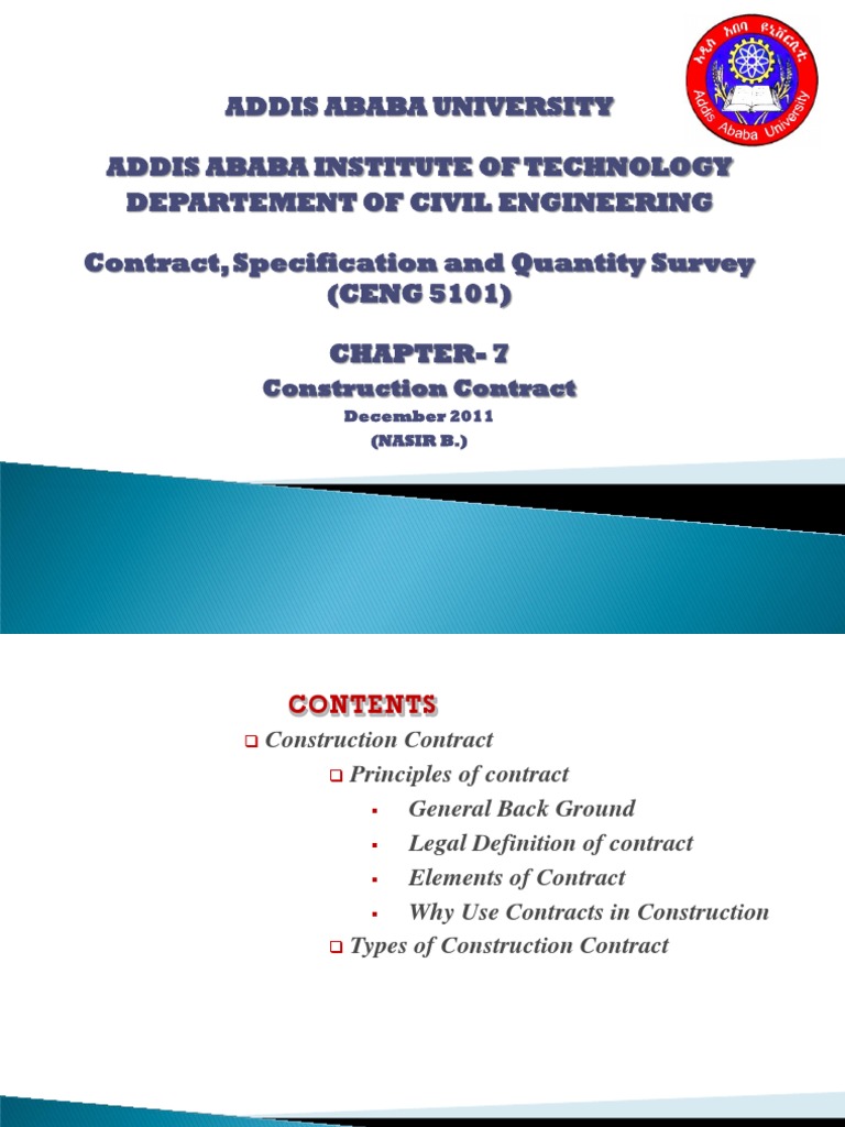Construction Contract Principles Overview | PDF | Offer And Acceptance ...