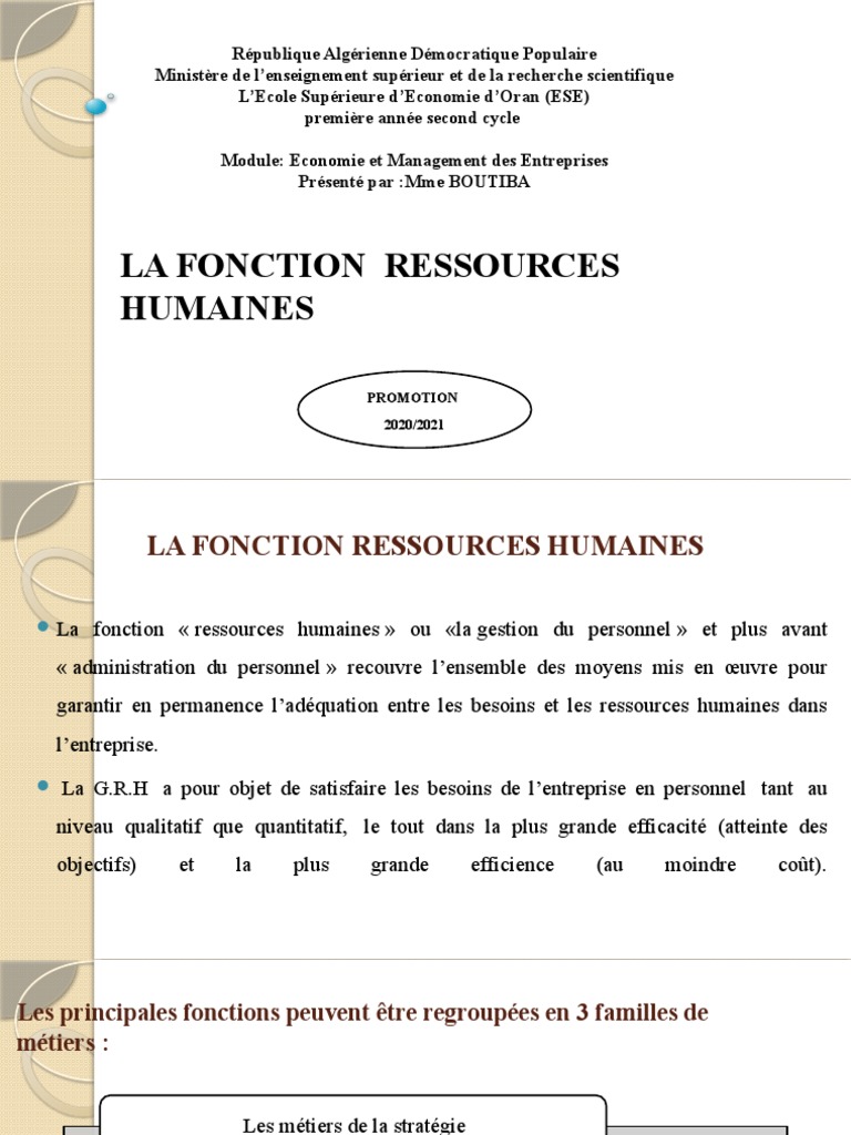 Gestion RH: Stratégies et Développement | PDF | Gestion des ressources ...