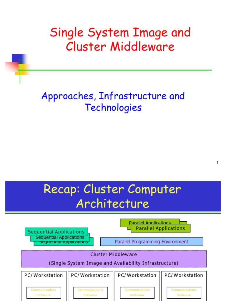 SSI Clusters PDF Computer Cluster Message Passing Interface