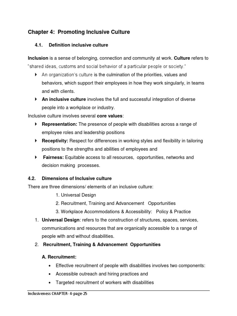 Promoting an Inclusive Culture | PDF | Recruitment | Community