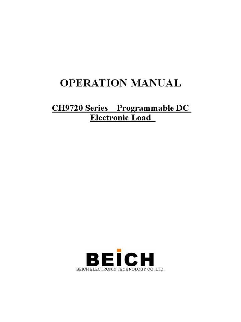 CH9720 Series Operation Manual | PDF | Computer Data Storage | Power Supply