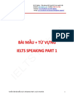 Tuyển Tập Bài Mẫu Speaking Part 1 Bởi IELTS Fighter 2020