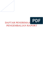 Daftar Penerimaan Dan Pengembalian Raport