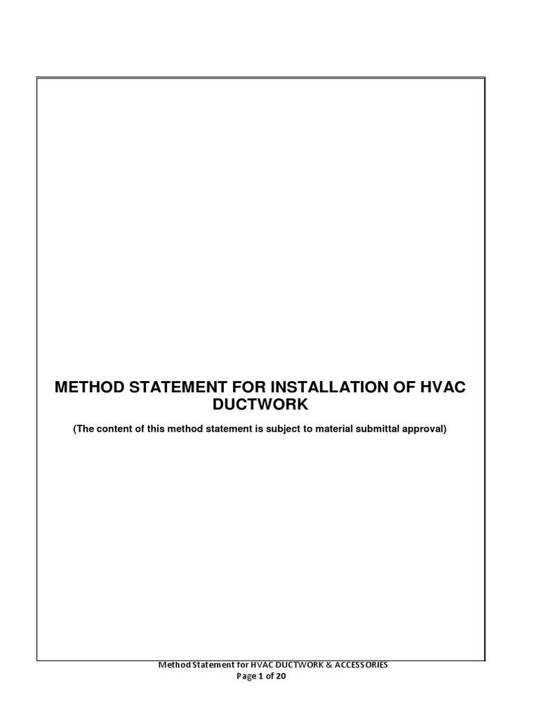 HVAC Ductwork Installation Methodology | PDF | Duct (Flow) | Sheet Metal