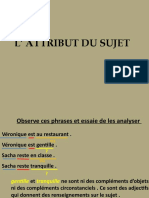 L-Attribut Du Sujet