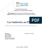 Rapport Des Batteries Au Plomb